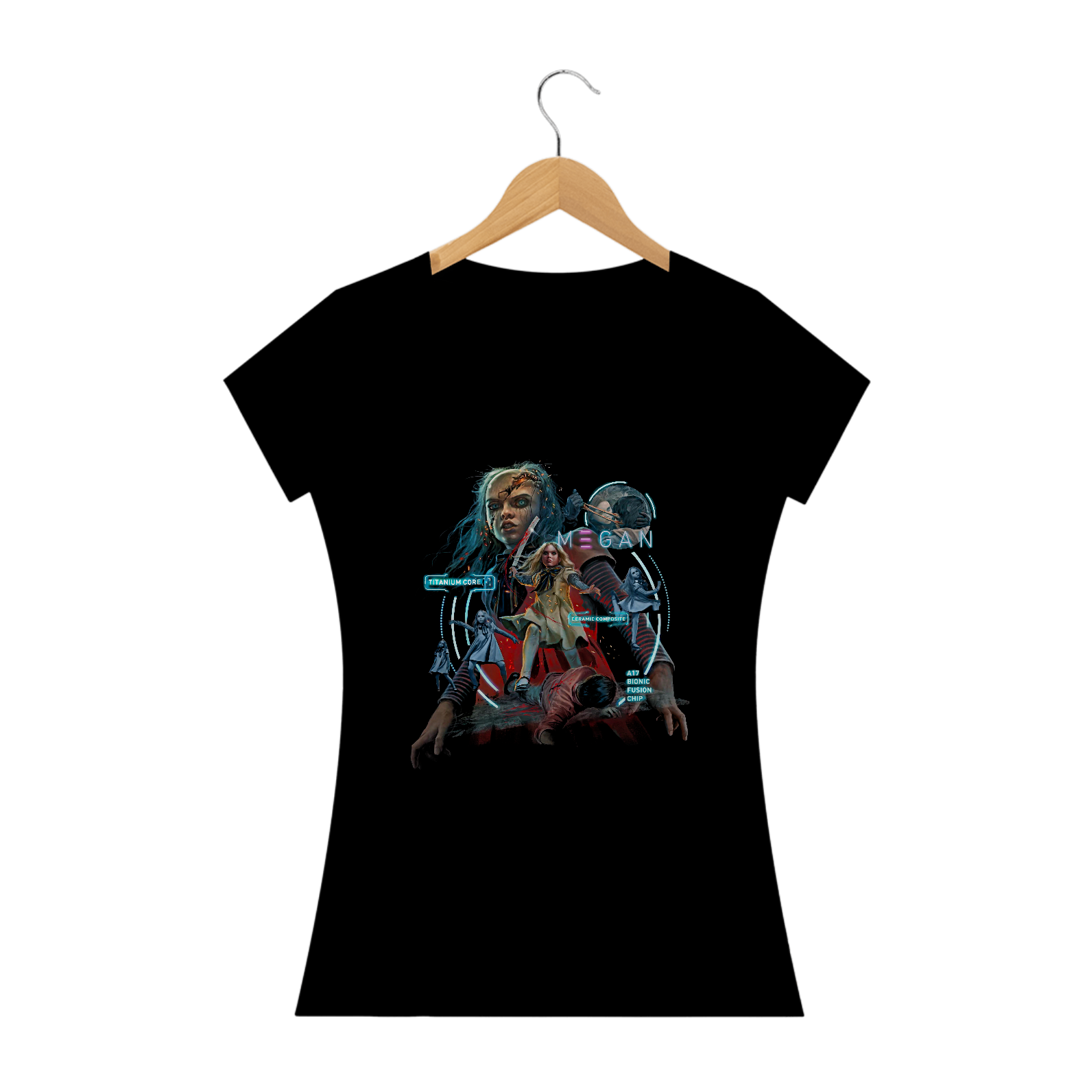 Camiseta Feminina MEGAN Estampa Filme Terror