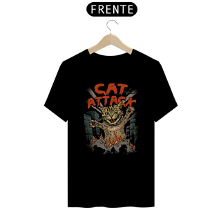 Camiseta Gato Ataque Estampa Japonesa