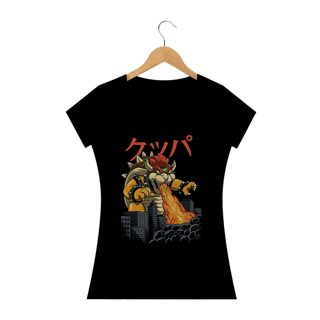 Camiseta Feminina Bowser Koopa Zilla Estampa Japonesa GAME GEEK