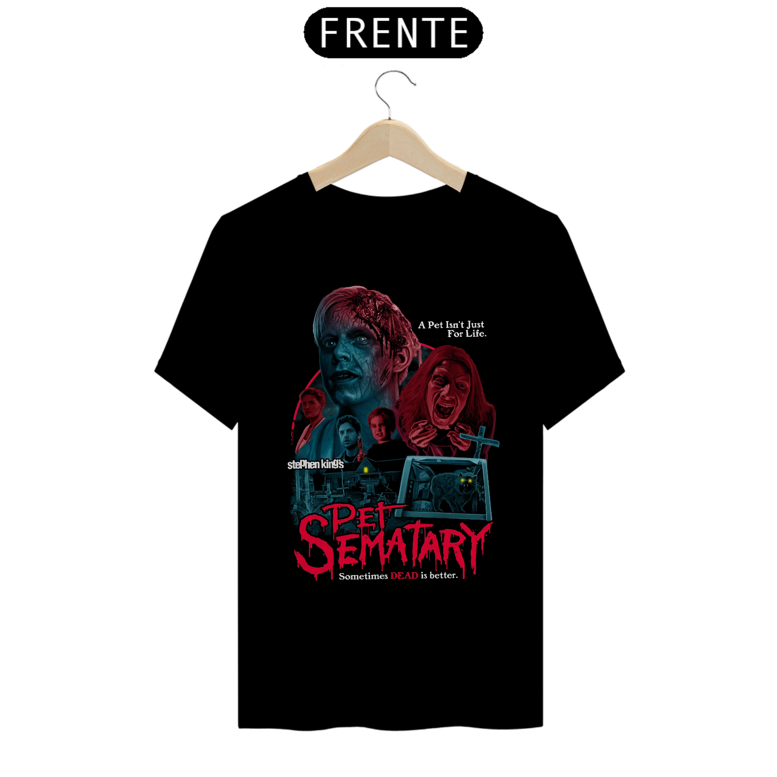 Camiseta Cemitério Maldito Estampa Filme Terror