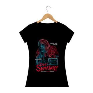 Camiseta Feminina Cemitério Maldito Estampa Filme Terror