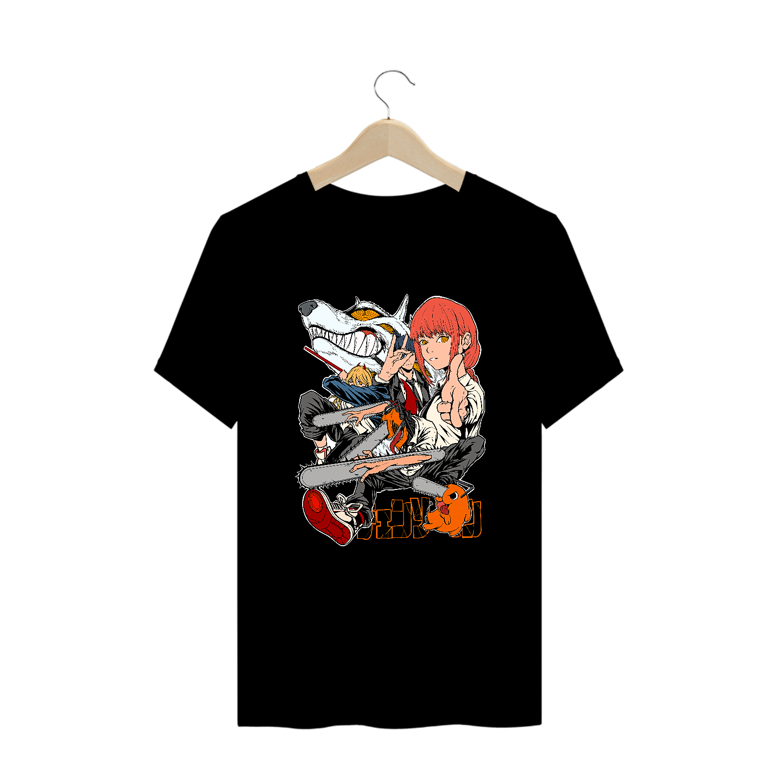 Camiseta Plus Size Chainsaw Man Estampa Anime