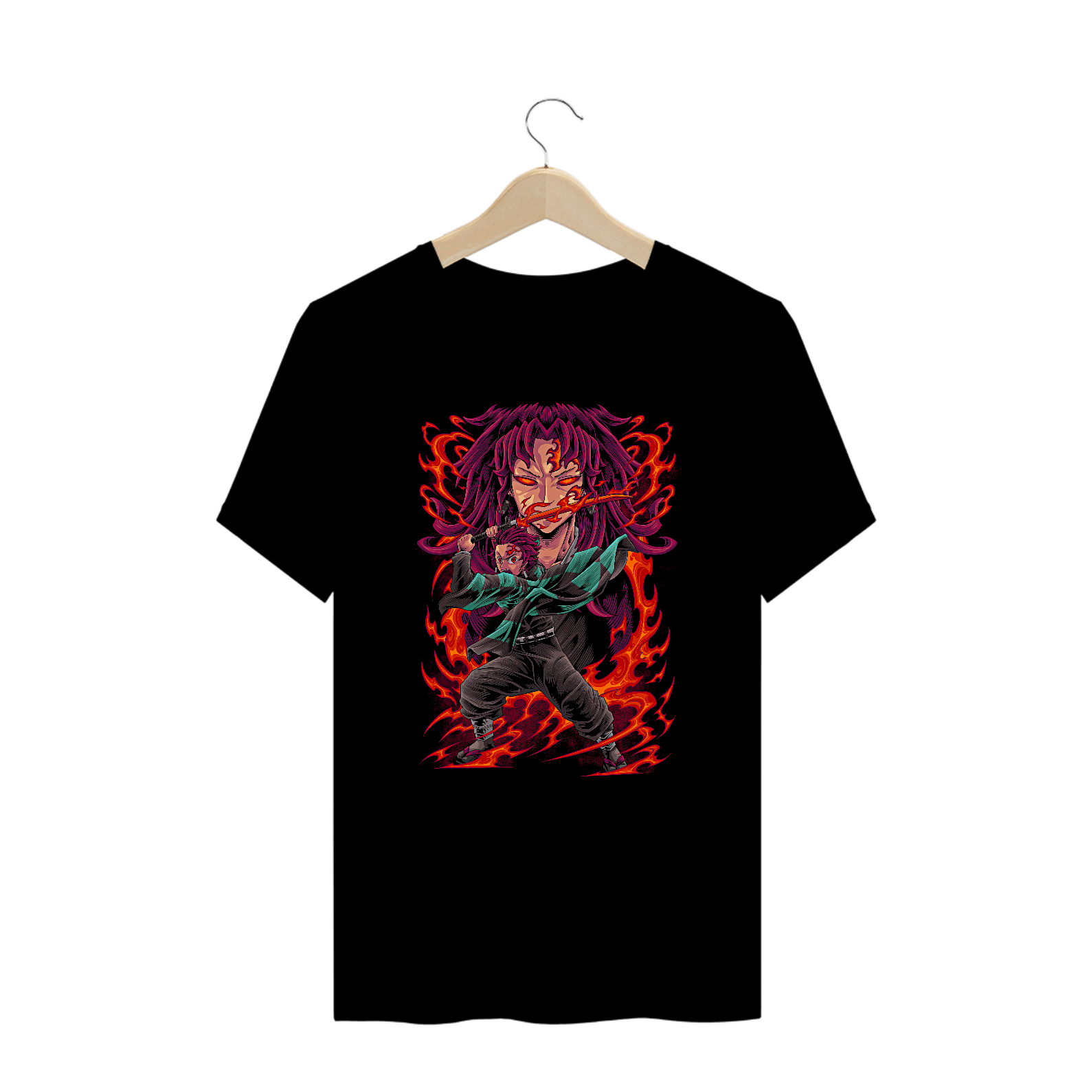 Camiseta Plus Size Tanjiro Respiração do Sol Demon Slayer Estampa Anime