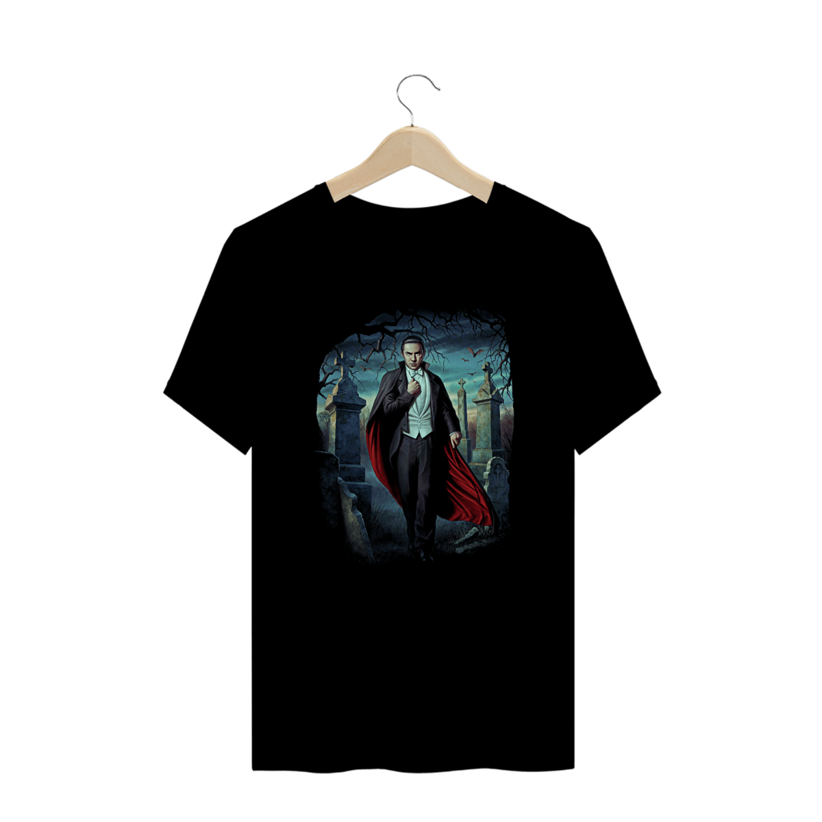 Nome do produto: Camiseta Plus Size Dracula Bela Lugosi Estampa Filme Terror