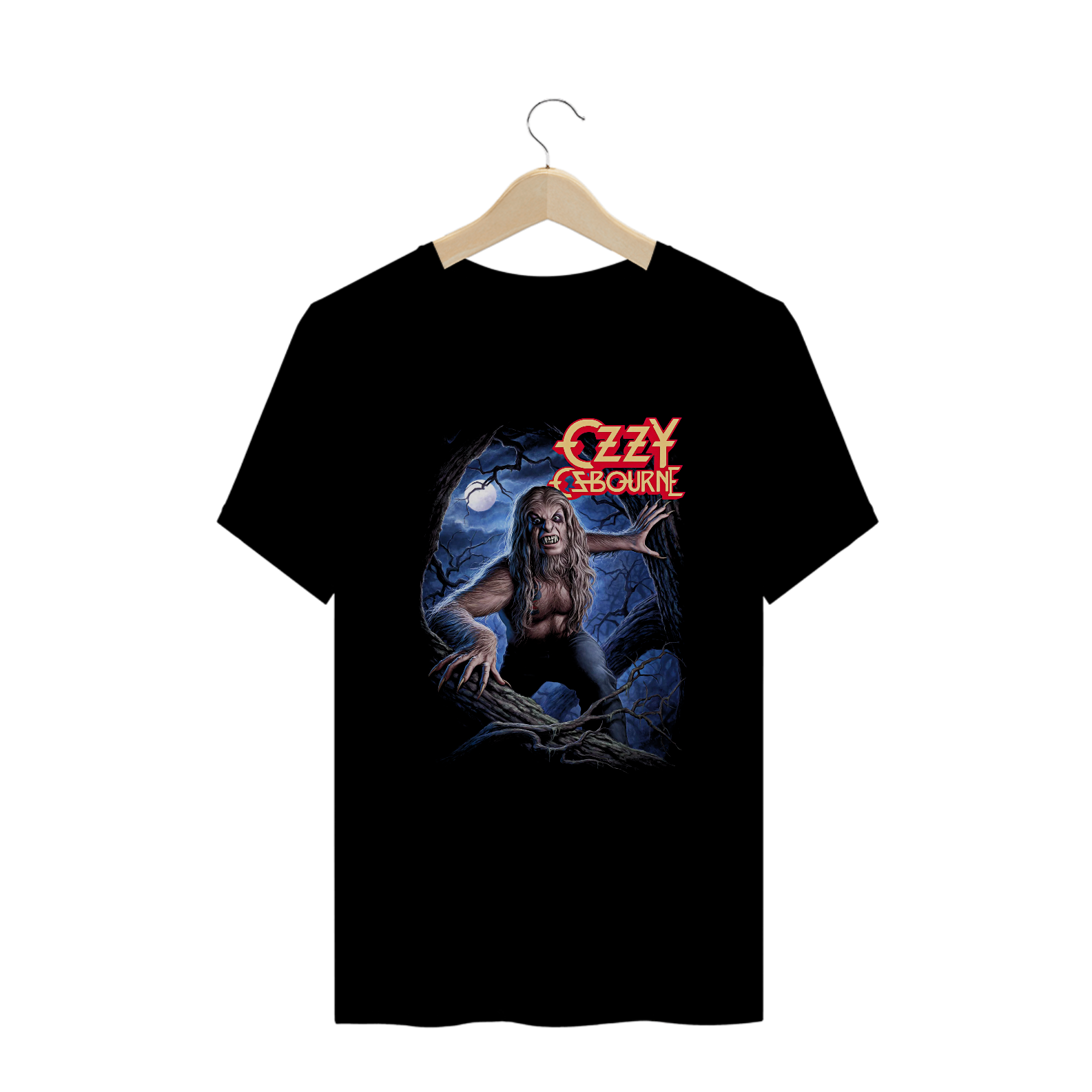 Camiseta Plus Size Ozzy Osbourne Lobisomem Estampa ROCK