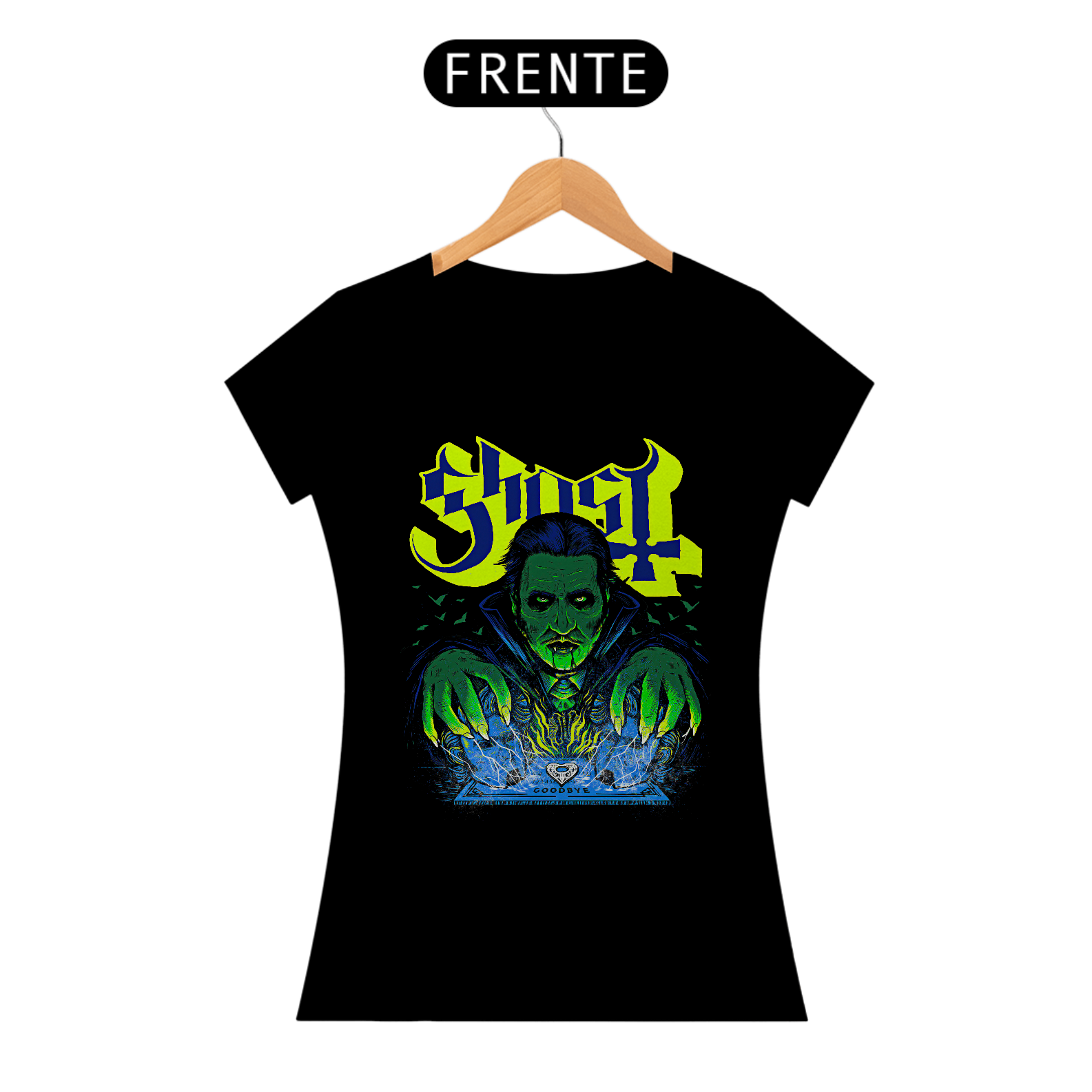 Camiseta Feminina Ghost Vampiro Ouija Estampa ROCK