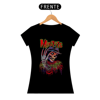 Camiseta Feminina Misfits Freddy Krueger Estampa ROCK