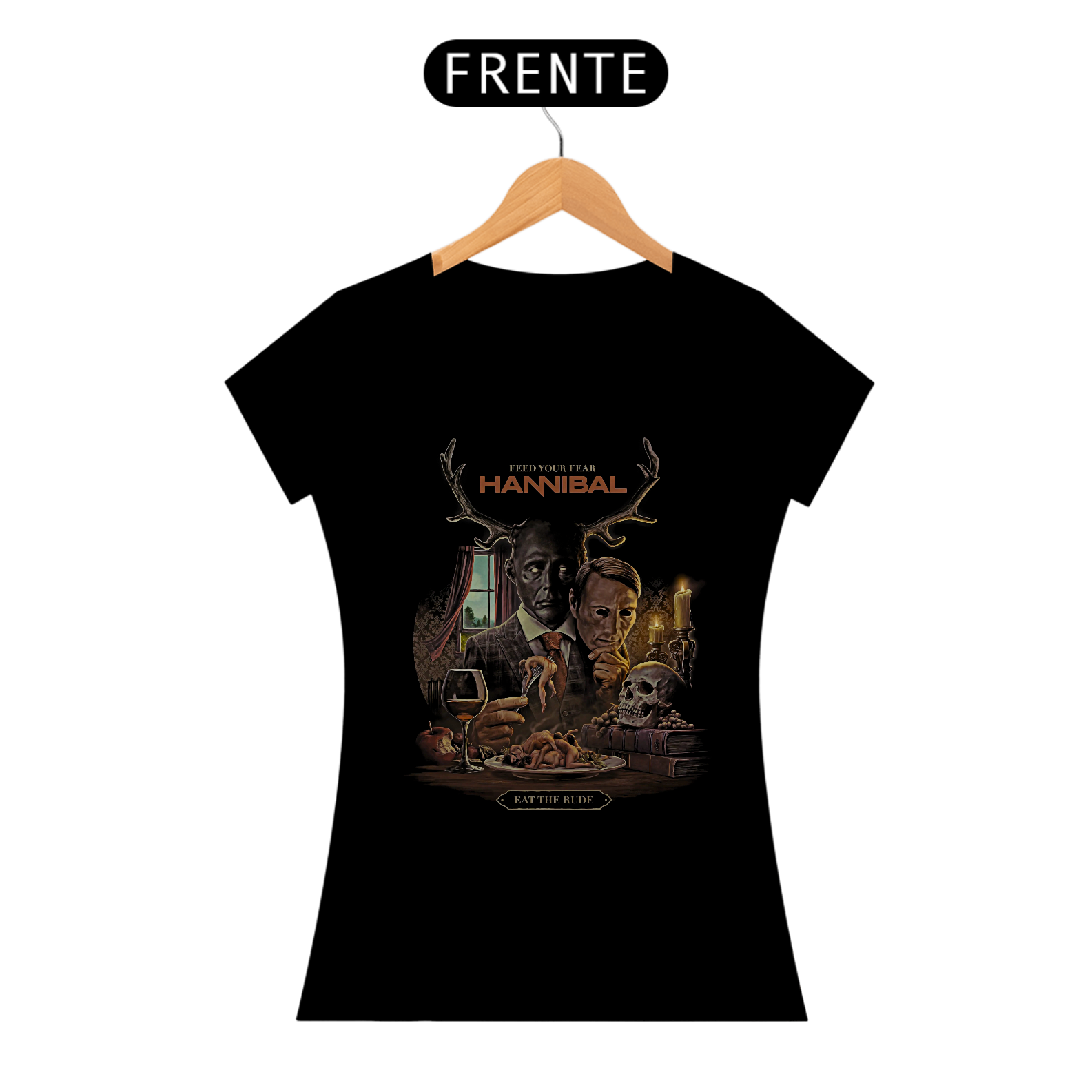 Camiseta Feminina Hannibal Estampa Filme Terror