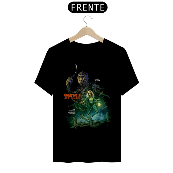 Camiseta Sexta-Feira 13 - Parte 7 A Matança Continua Estampa Filme Terror