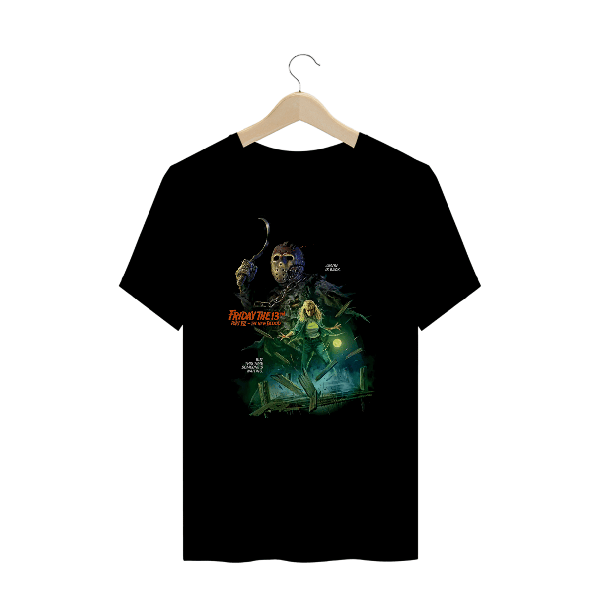 Nome do produto: Camiseta Plus Size Sexta-Feira 13 - Parte 7 A Matança Continua Estampa Filme Terror