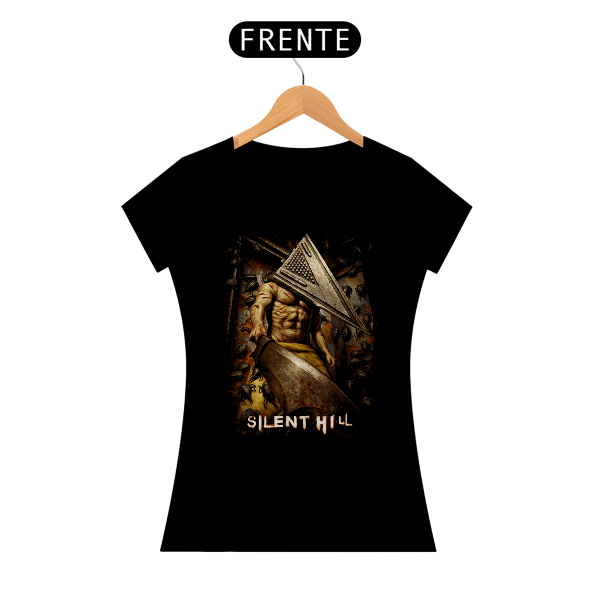 Nome do produto: Camiseta Feminina Terror em Silent Hill Estampa Filme Terror