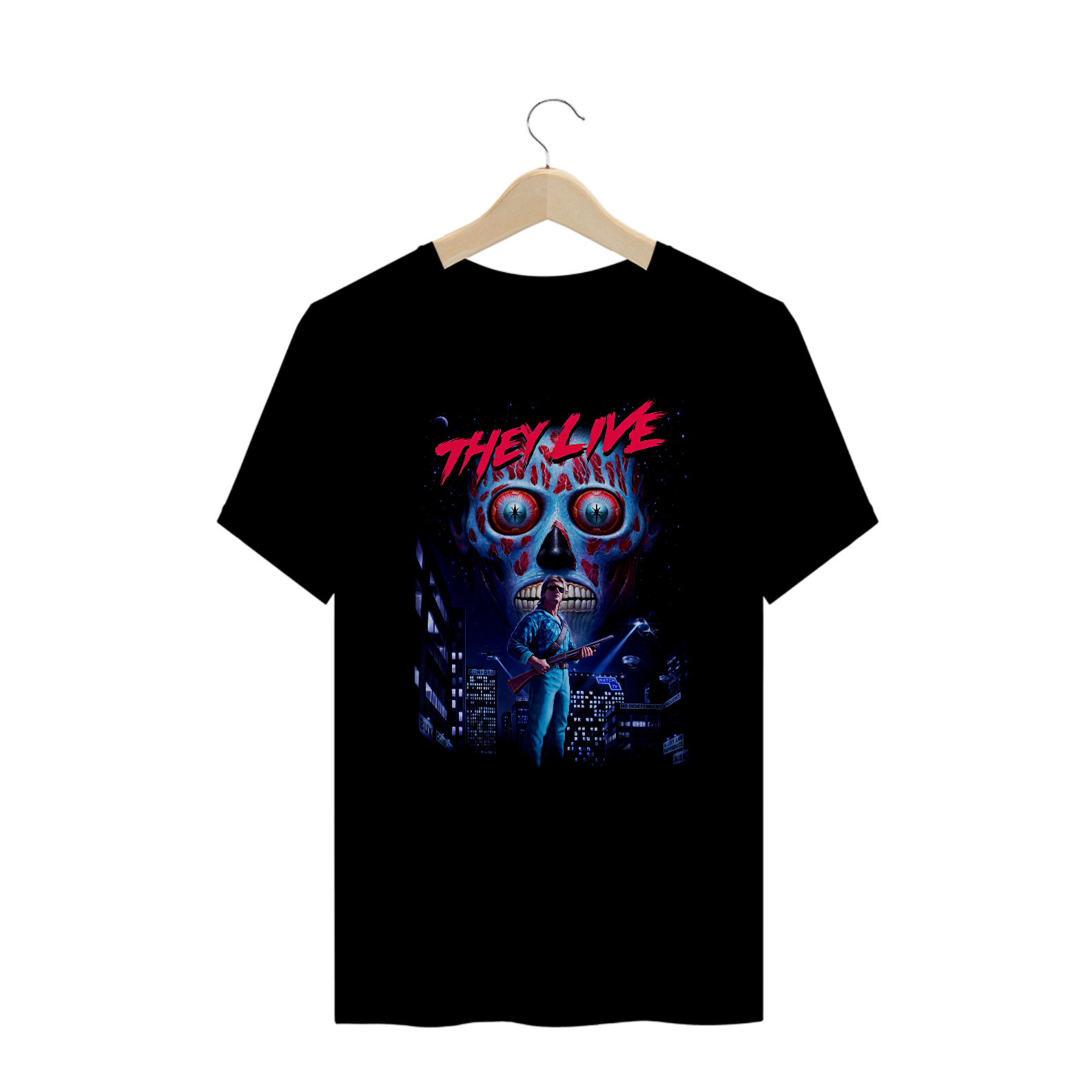 Camiseta Plus Size Eles Vivem Estampa Filme Terror
