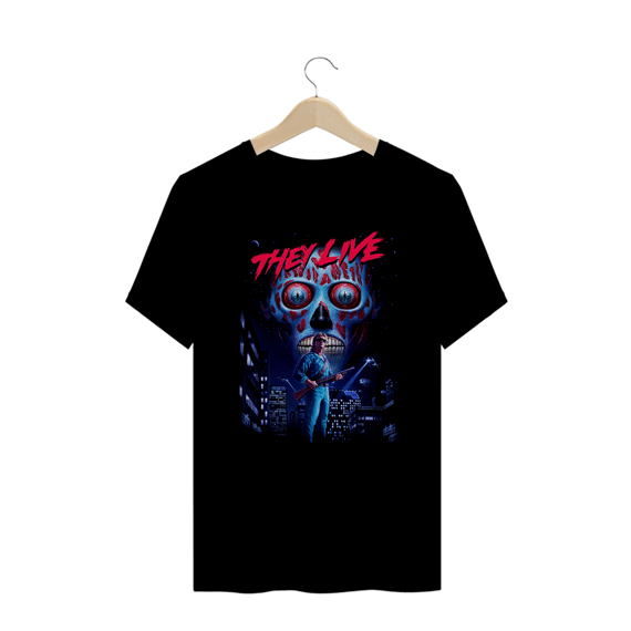 Camiseta Plus Size Eles Vivem Estampa Filme Terror