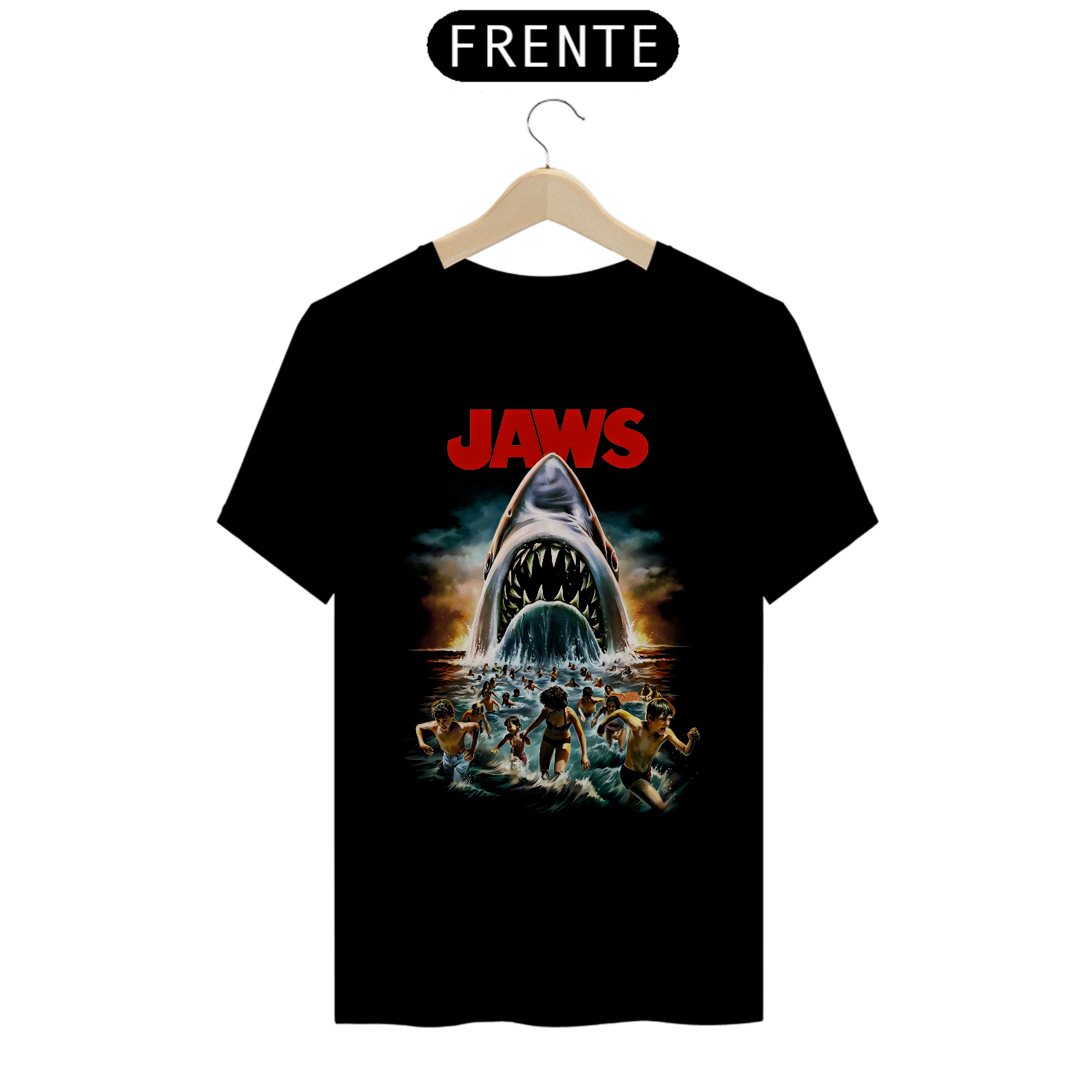 Camiseta Tubarão 50 Anos Estampa Filme Terror