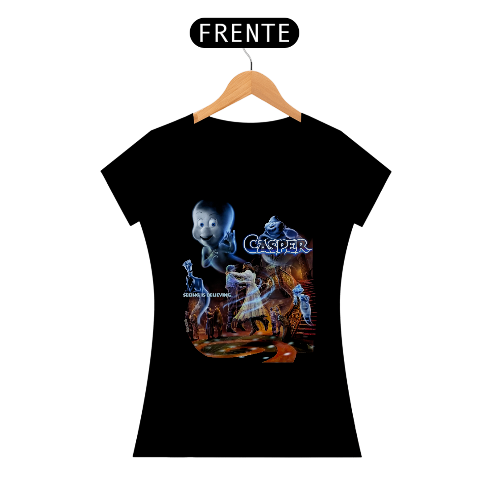 Camiseta Feminina Gasparzinho, o Fantasminha Camarada Estampa Filme Terror
