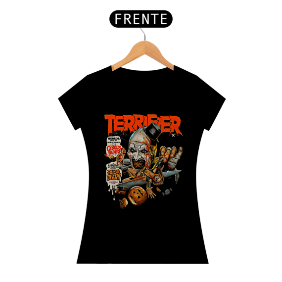 Camiseta Feminina Terrifier Estampa Aterrorizante Filme Terror