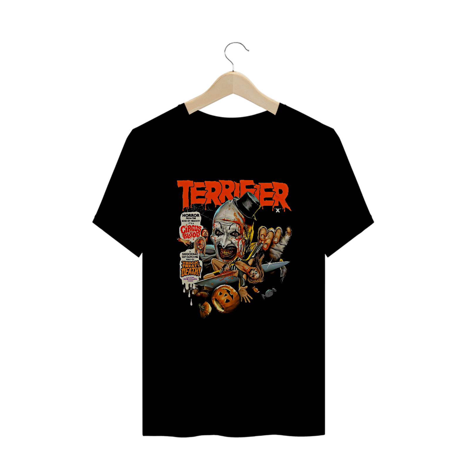 Camiseta Plus Size Terrifier Estampa Aterrorizante Filme Terror