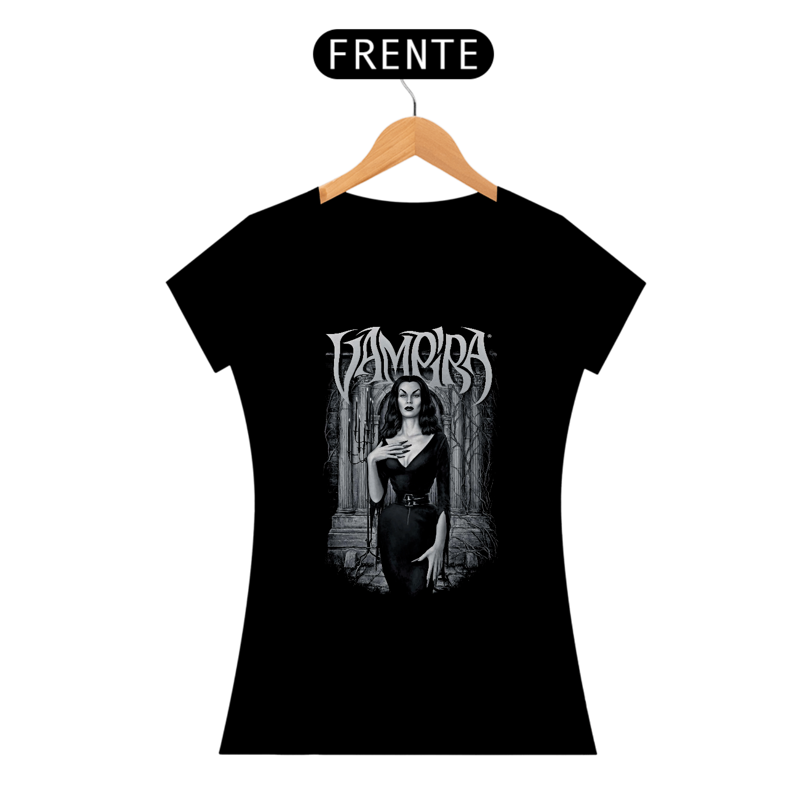 Camiseta Feminina Vampira Estampa Filme Terror