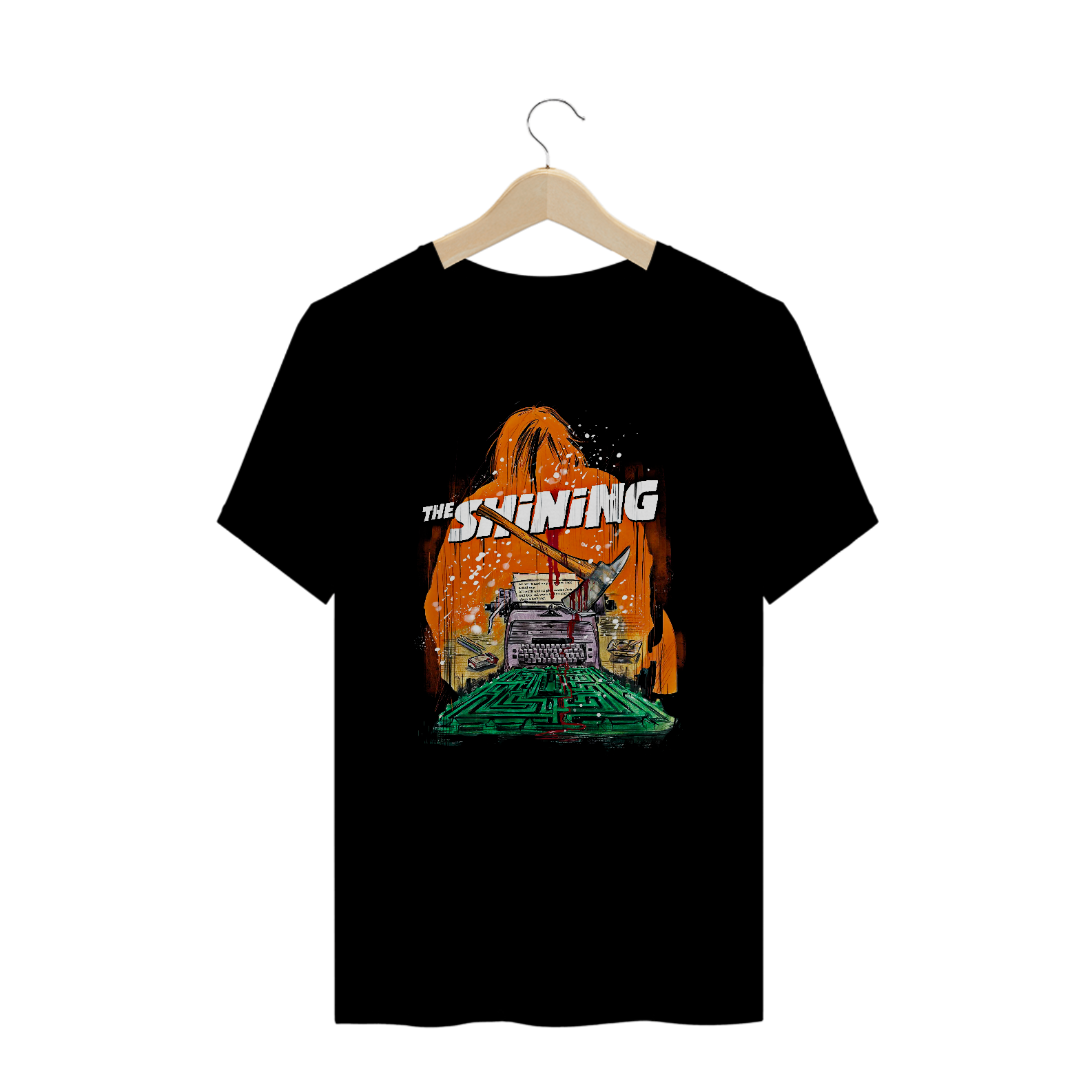 Camiseta Plus Size O Iluminado Estampa Filme de Terror