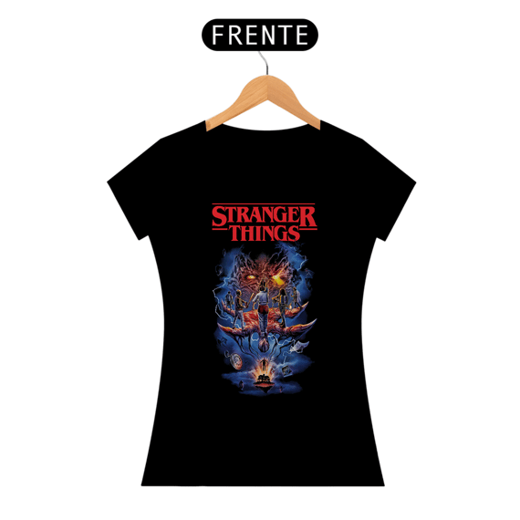 Camiseta Feminina Stranger Things Estampa Série Terror