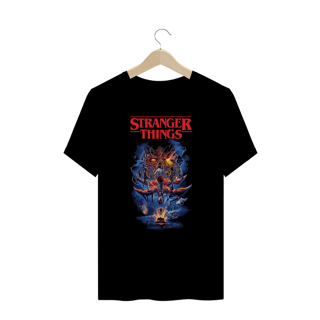 Camiseta Plus Size Stranger Things Estampa Série Terror