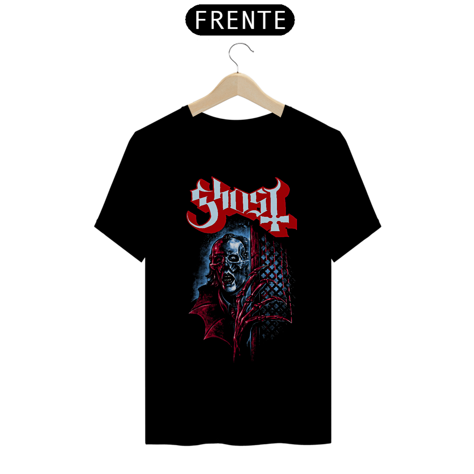Camiseta Skeletá | Estampa Banda Ghost | Rock
