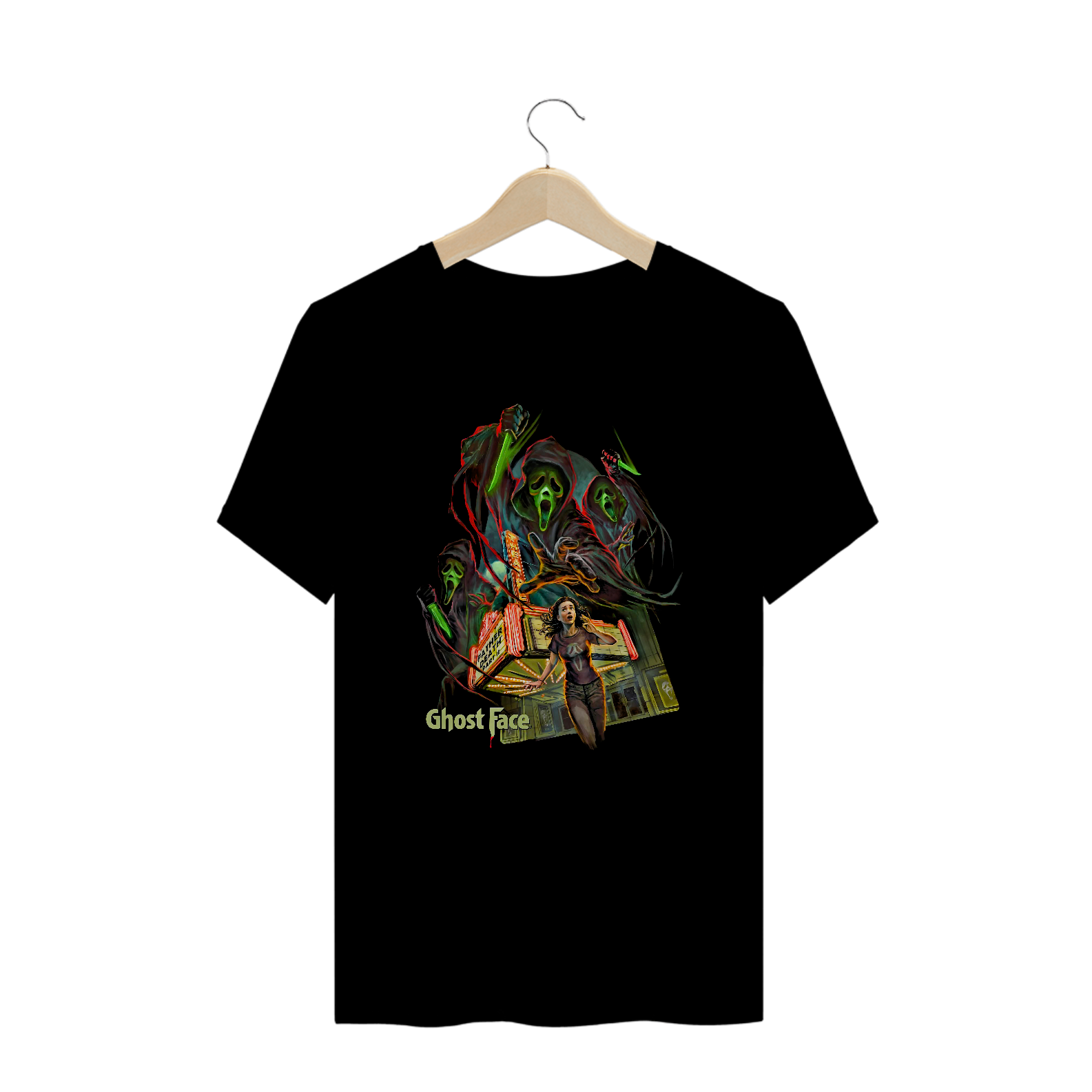 Camiseta Plus Size Pânico 2 Noite das Máscaras Estampa Ghostface Filme Terror