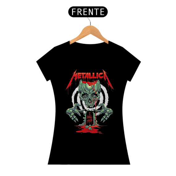 Camiseta Feminina Creeping Death | Estampa Banda Metallica | Rock
