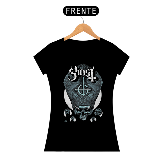 Camiseta Feminina A Face do Ritual | Estampa Banda Ghost | Rock