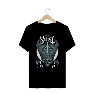 Nome do produto Camiseta Plus Size A Face do Ritual | Estampa Banda Ghost | Rock