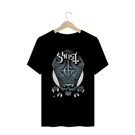 Camiseta Plus Size A Face do Ritual | Estampa Banda Ghost | Rock
