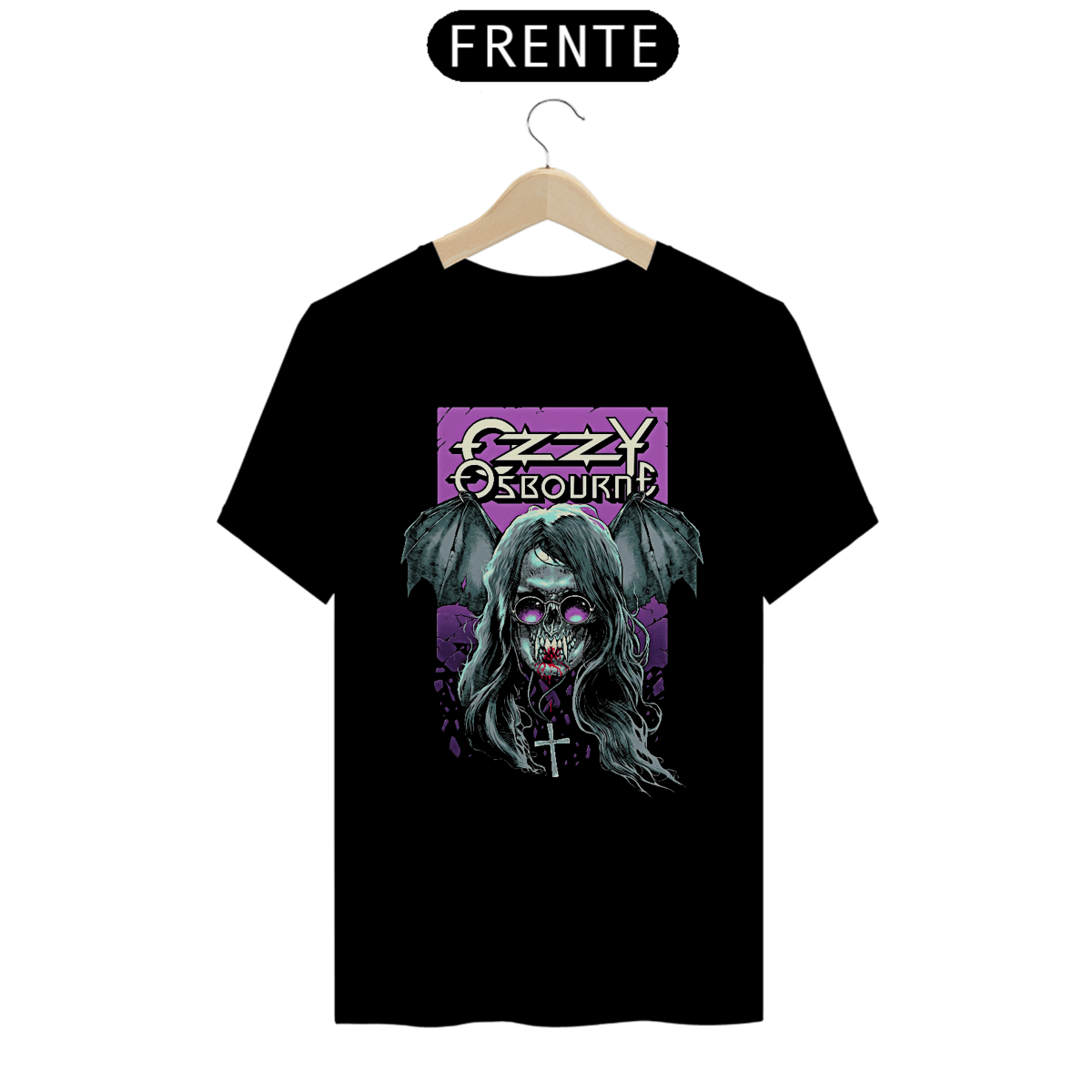 Nome do produto: Camiseta Morcego das Trevas Estampa Banda Ozzy Osbourne | Rock