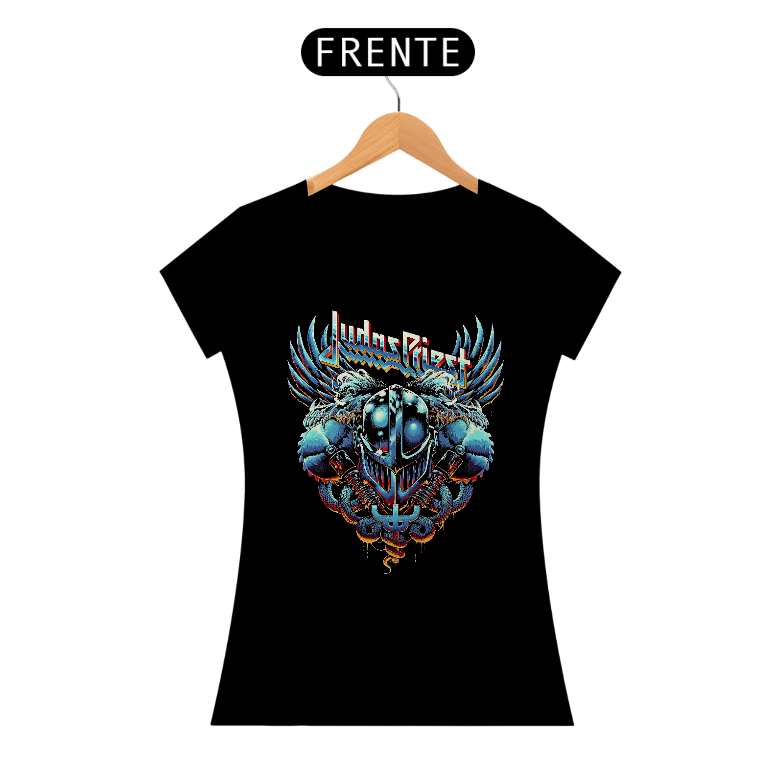 Camiseta Feminina Painkiller | Estampa Banda Judas Priest | Rock