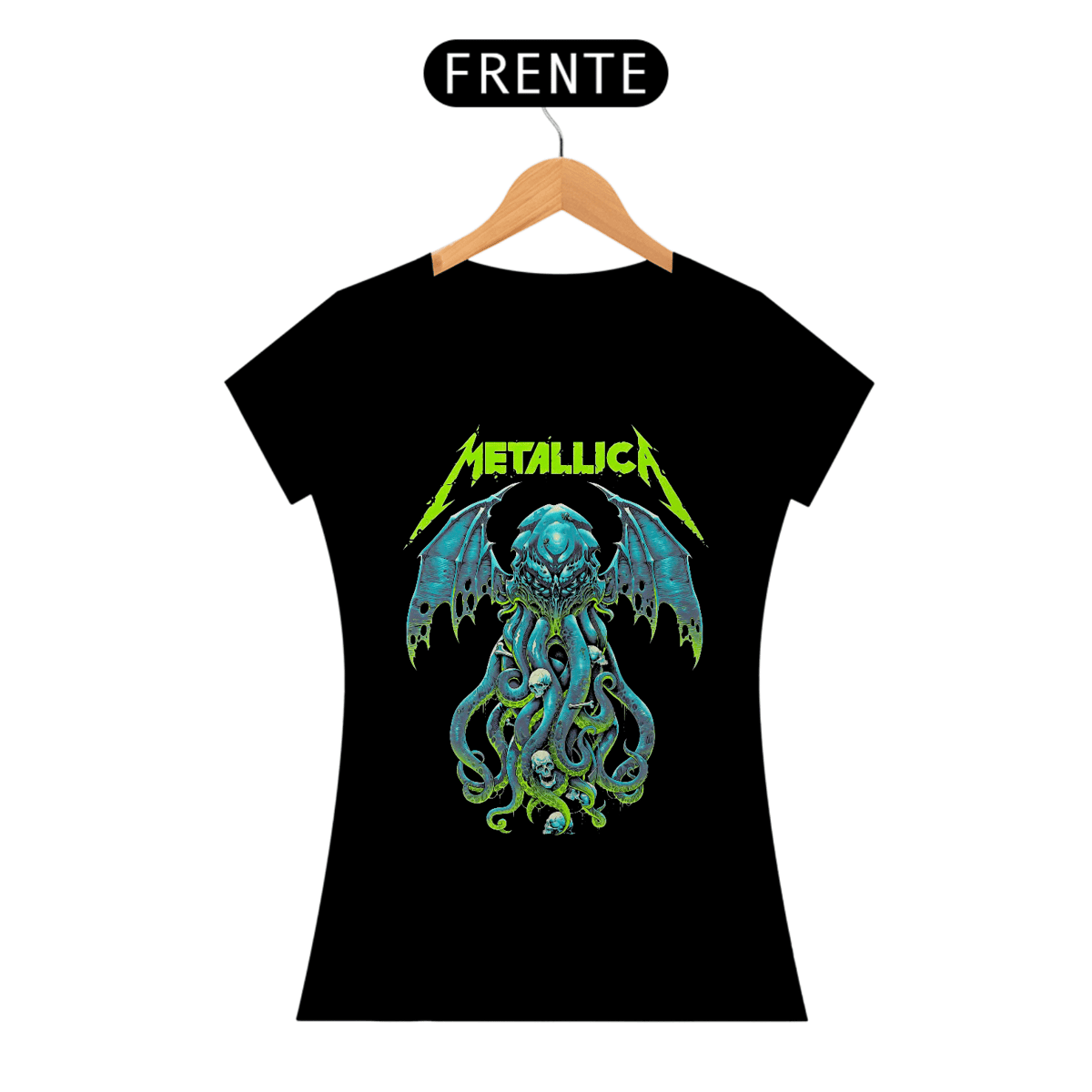 Nome do produto: Camiseta Feminina The Call of Ktulu | Estampa Banda Metallica | Rock