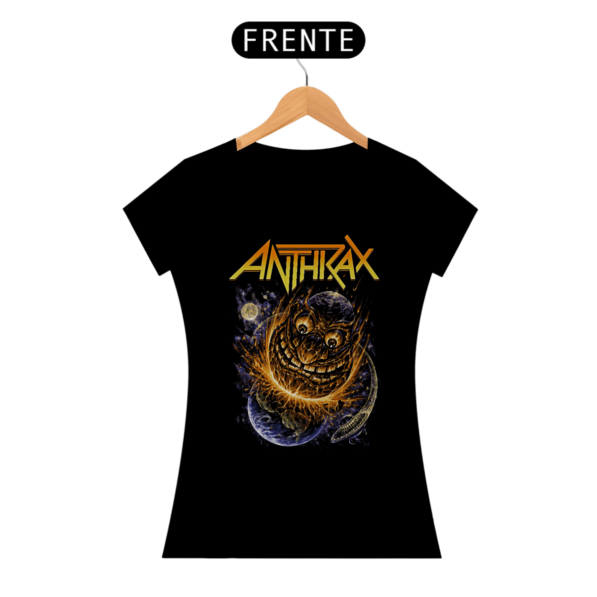 Nome do produto: Camiseta Feminina Anthrax Estampa Banda | ROCK