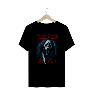 Nome do produto Camiseta Plus Size Pânico - A Face do Medo Estampa Filme Terror