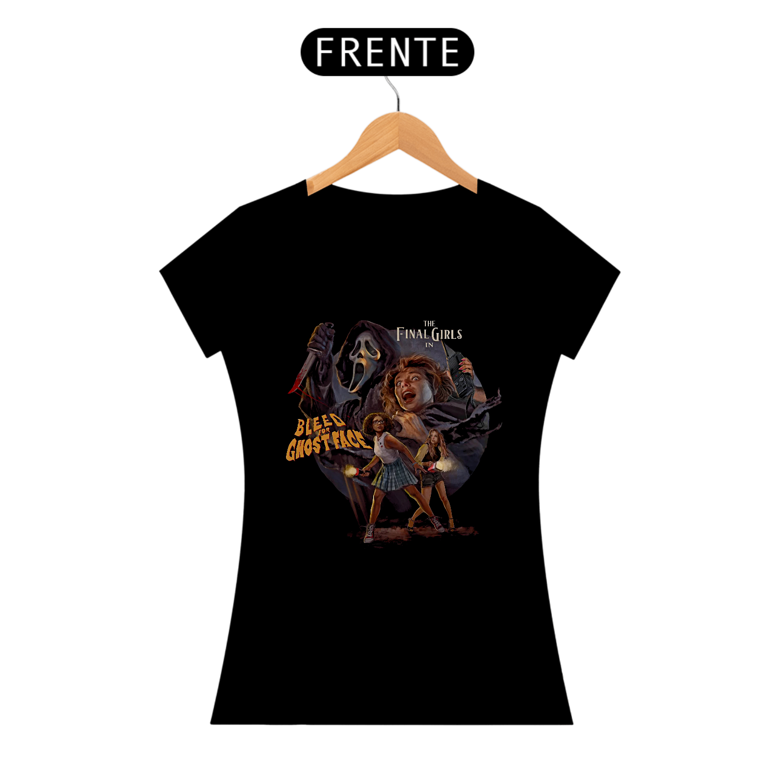 Camiseta Feminina Final Girls Vs Ghostface | Estampa Pânico Filme Terror