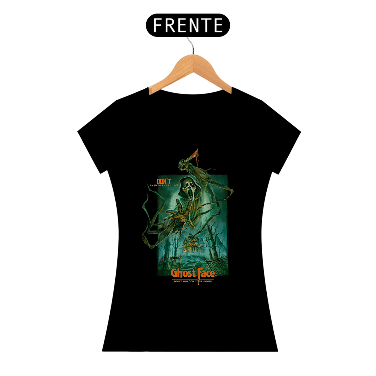 Nome do produto: Camiseta Feminina Não atenda o Telefone Estampa Pânico Filme Terror