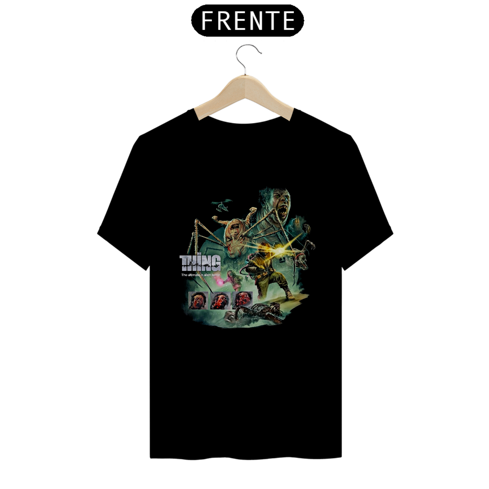 Camiseta O Enigma de Outro Mundo - Invasor do Gelo Estampa Filme Terror