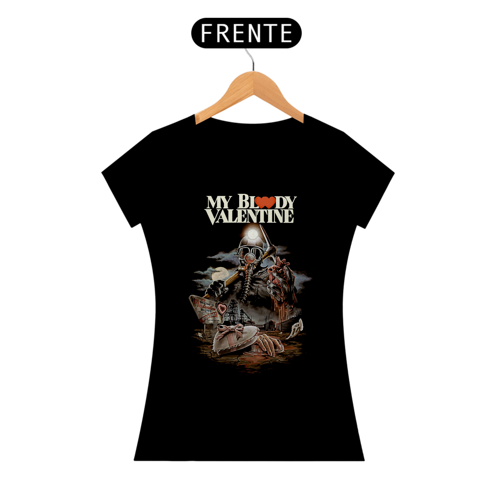 Camiseta Feminina Dia dos Namorados Macabro Estampa Filme Terror