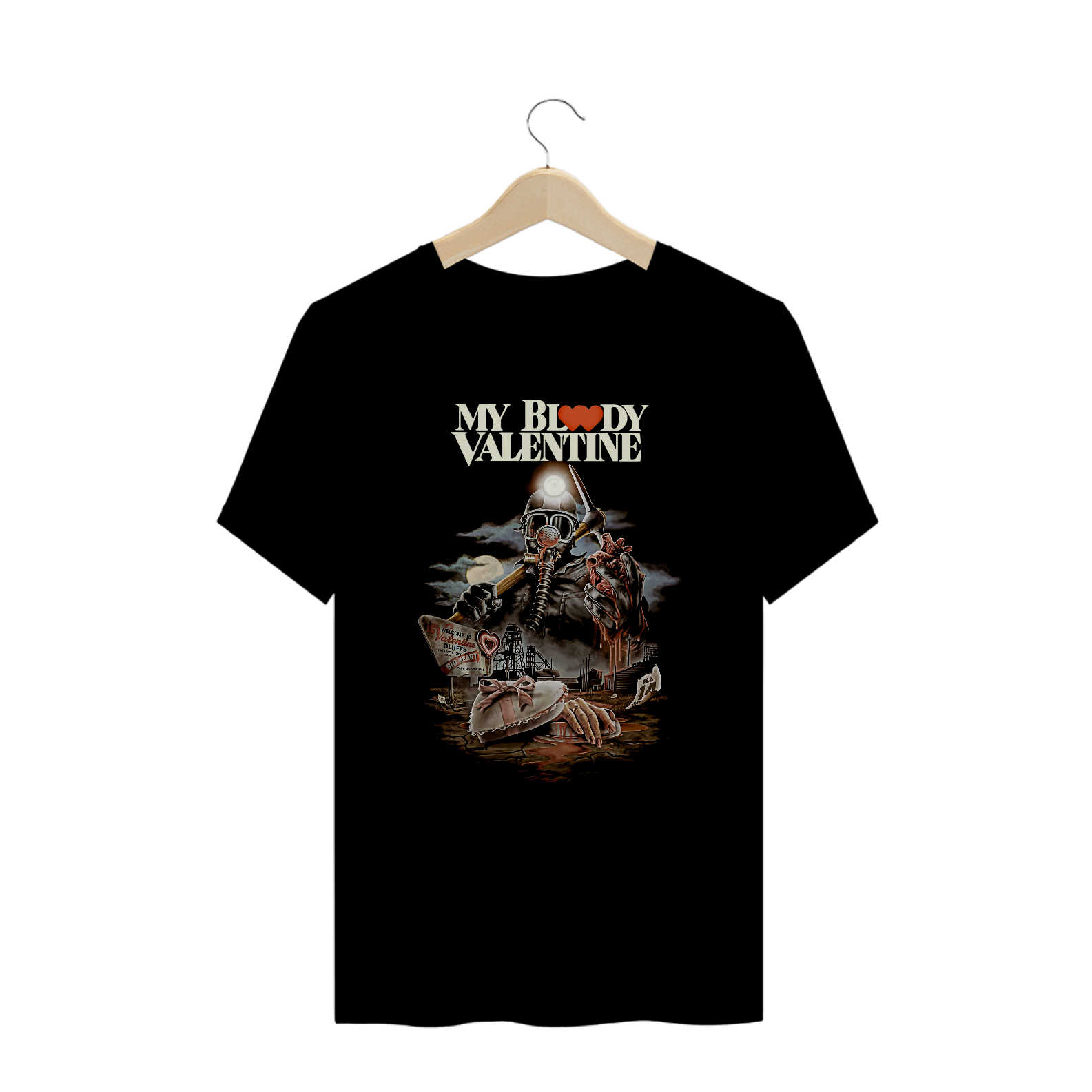 Camiseta Plus Size Dia dos Namorados Macabro Estampa Filme Terror