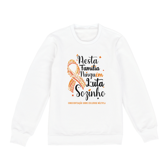 Nesta família ninguém luta sozinho -- Manga longa Branco