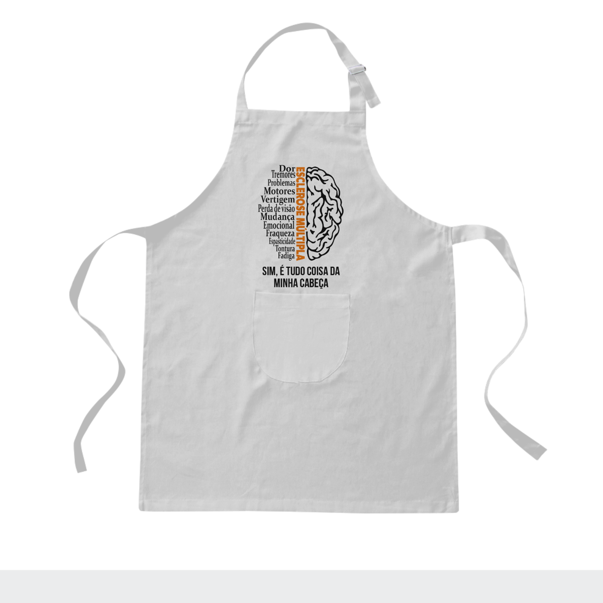 Nome do produto: Sim, é tudo coisa da minha cabeça -- Avental Branco