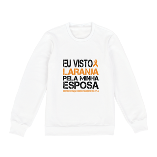 Eu visto laranja pela minha esposa -- Manga Longa Branca