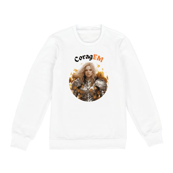 CoragEM -- Moletom V3 Feminina Branca