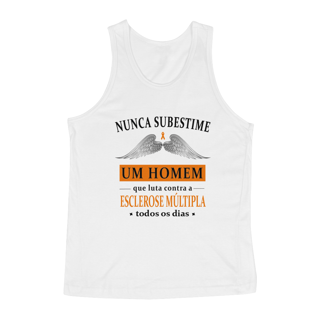 Nome do produto Regata - Nunca subestime um homem - Branca ou cinza