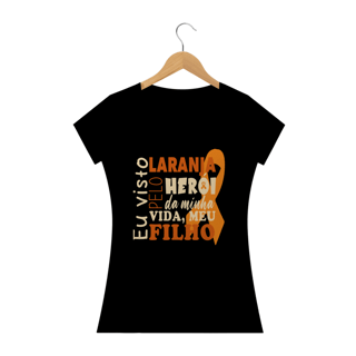 Nome do produto Eu visto laranja pelo meu filho -- Baby Look Preta