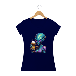Nome do produto Camiseta Alien Mulher  Bebendo Cerveja Space182