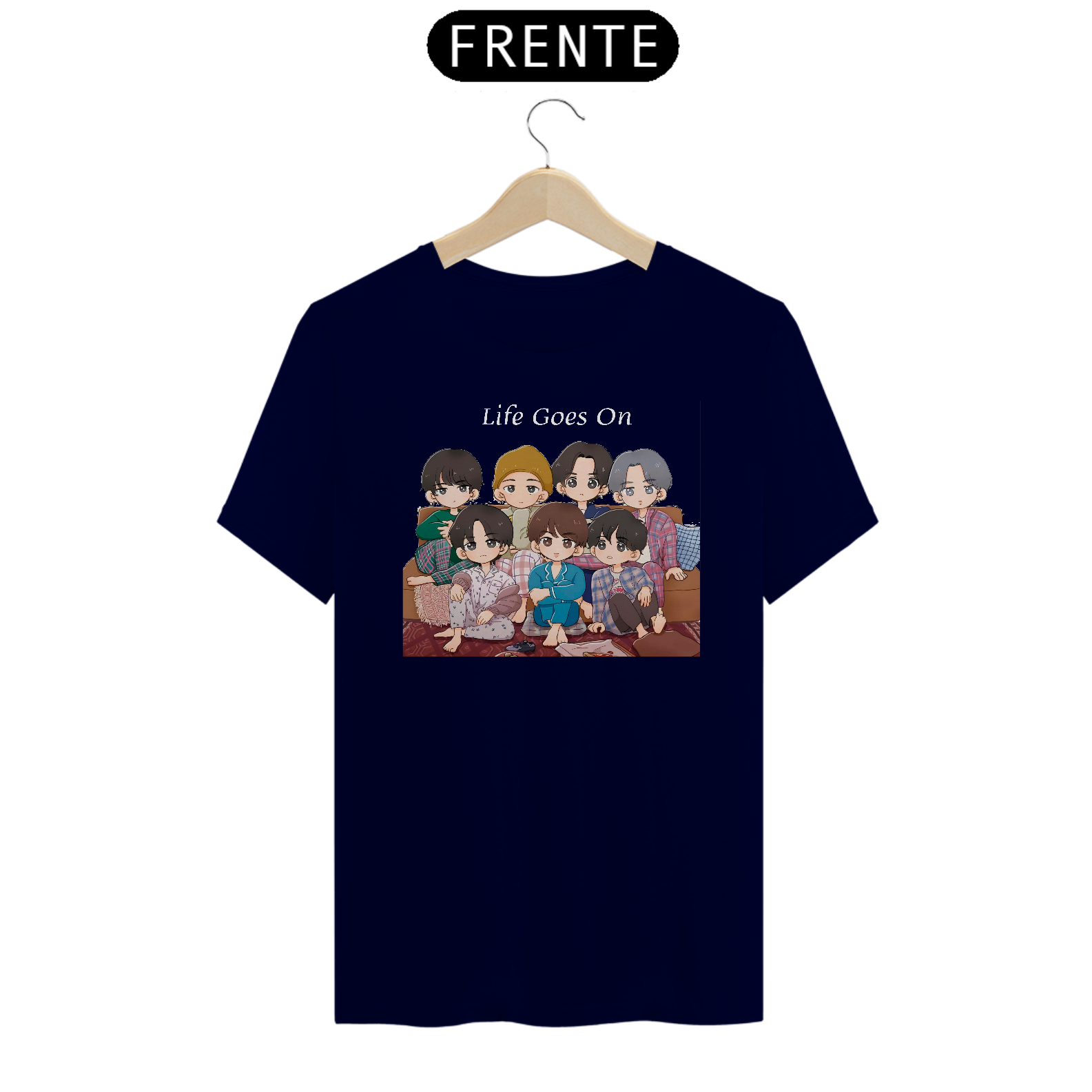 T-Shirt Quality Camiseta BTS Life Goes On em Space182