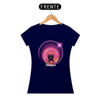 Nome do produto Camiseta  Gato Foto com Donuts  Pawtopia Feminina